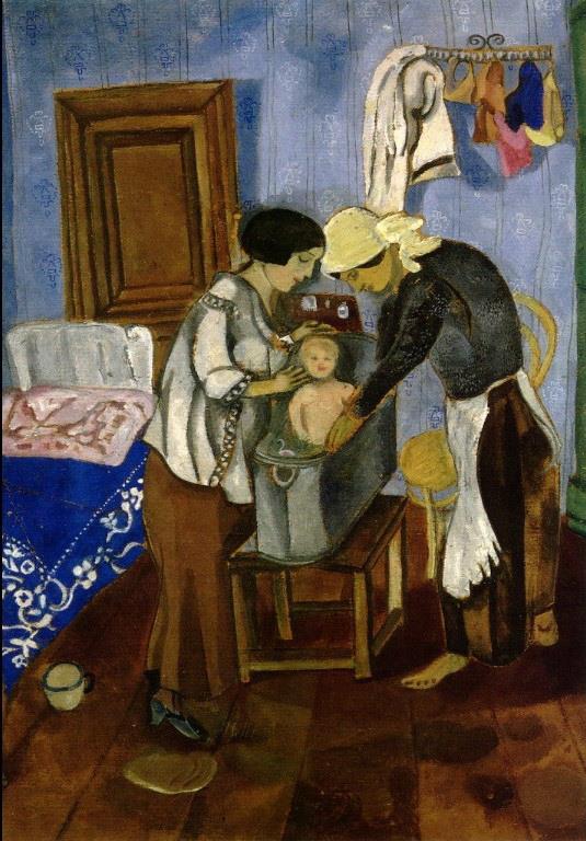 Baden eines Babys zeitgenössischen Marc Chagall Ölgemälde